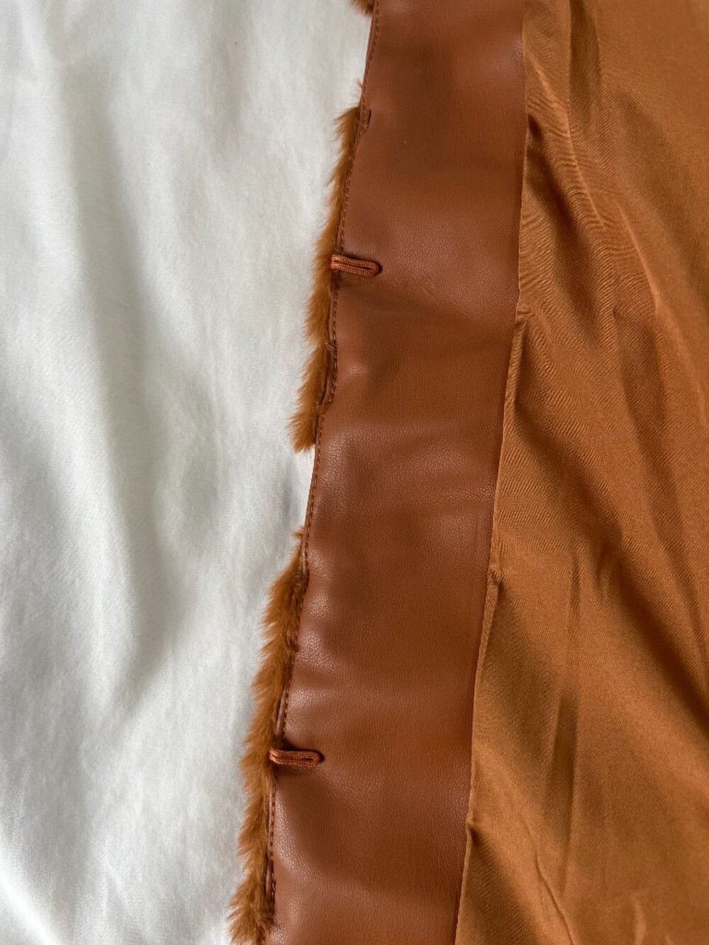 Joseph Ribkoff Maple Brown Faux Fur Hooded Vest - Picture 4 of 9